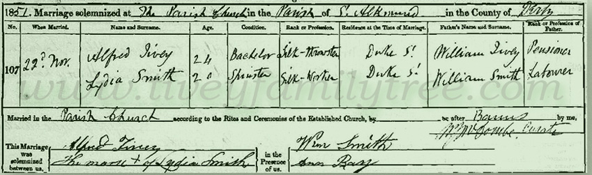 Alfred-Tivey-And-Lydia-Smith-Marriage-Certificate