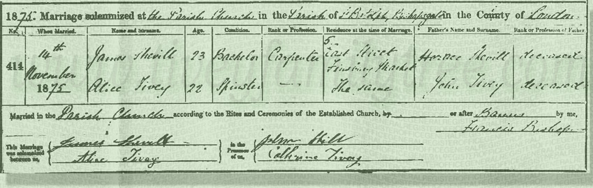 Alice-Tivey-and-James-Shevill-Marriage-Certificate