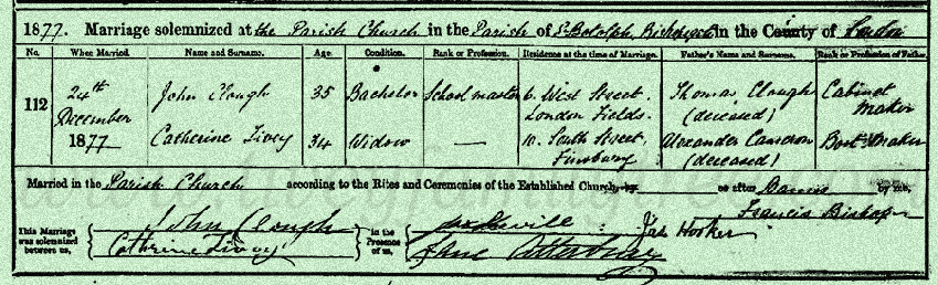 Catherine-Tivey-Nee-Cameron-And-John-Clough-Marriage-Certificate