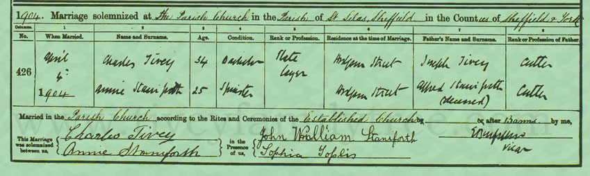 Charles-Tivey-and-Annie-Stainforth-Marriage-Certificate