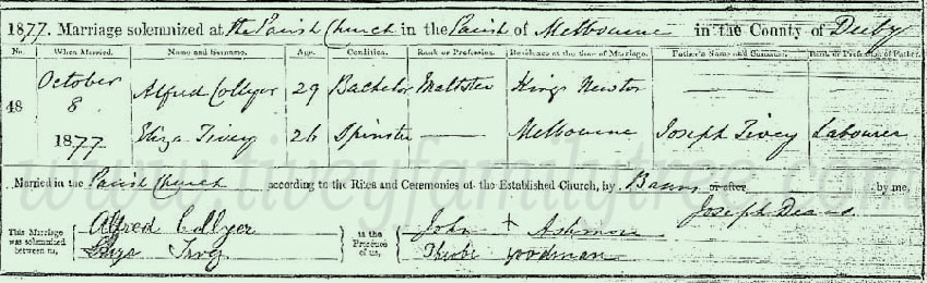Eliza-Tivey-Alfred-Collyer-Marriage-Certificate