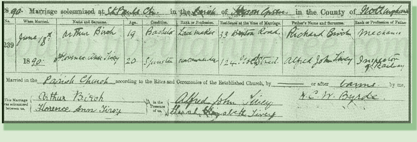 Florence-Ann-Tivey-and-Arthur-Birch-Marriage-Certificate