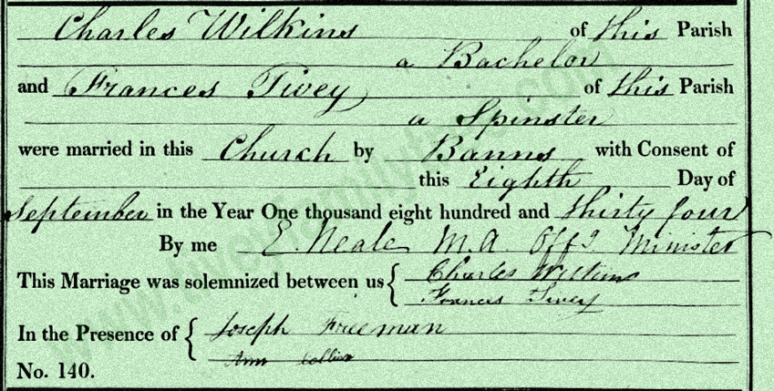 Frances-Tivey-and-Charles-Wilkins-Marriage-Certificate