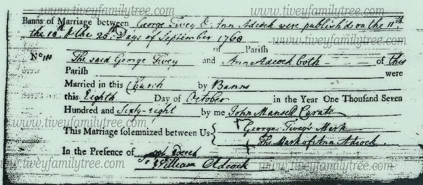George-Tivey-And-Ann-Adcock-Marriage-Certificate
