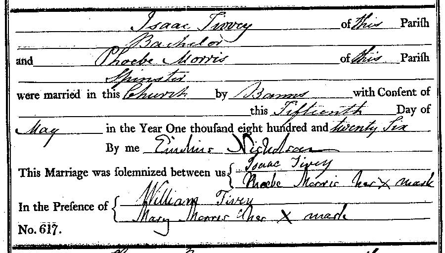 Isaac-Tivey-and-Phoebe-Morris-Marriage-Certificate