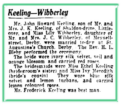 Lily Wibberley and John H Keeling  Marriage featuring Ivy Meredith as Bridesmaids